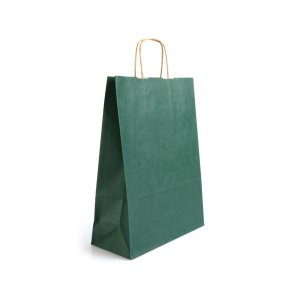 Büküm Saplı Kraft Kağıt Çanta Koyu Yeşil 25x12x31(25'li)