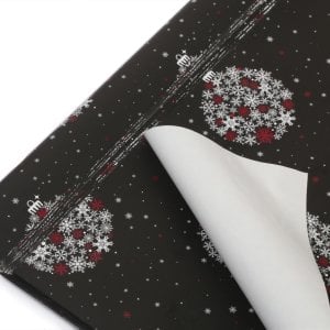 Ambalaj Kağıdı 70x100cm Yılbaşı Kar Desenli  50'li