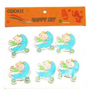 Sticker Bebek Arabası Mavi 6'lı