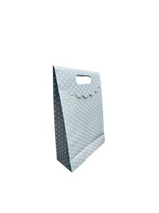 El Geçme Hediye Zarfı Mavi Puanlı 28x23x8.5 cm 12'li