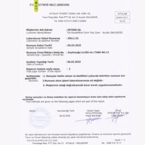 İlk Mahsul 3 Dizyem Erken Hasat Soğuk Sıkım Zeytinyağı Limitli Rezerv 500 Ml