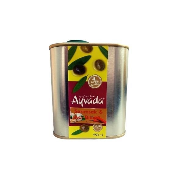 Acı Biber ve Sarımsak Çeşnili Zeytinyağı 250 Ml Teneke