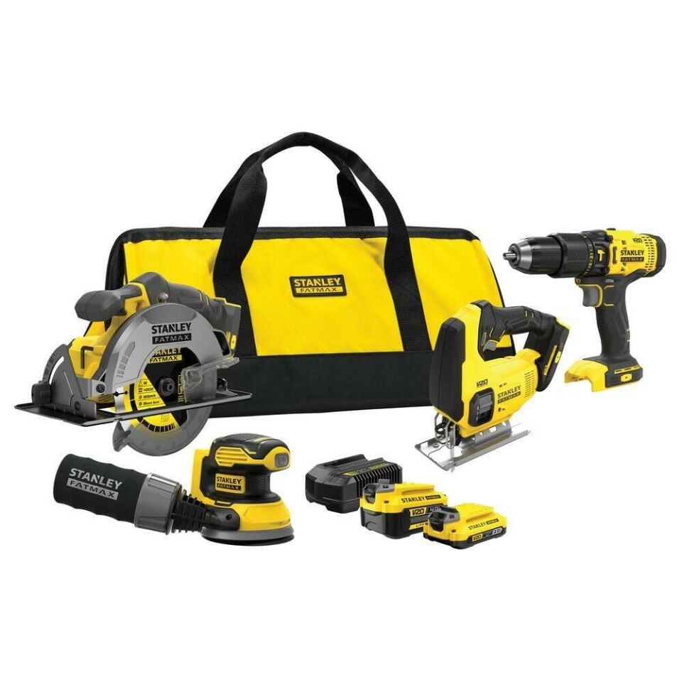 Stanley Marangoz Seti (Matkap+Dekupaj+Zımpara+Daire Testere) 1x4.0Ah 1x2.0Ah SFMCK412MDS-QW