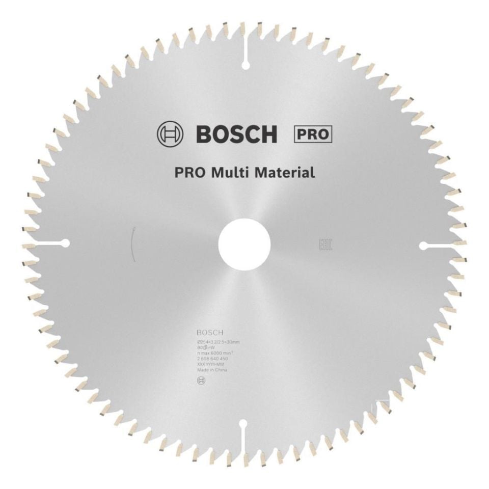Bosch Multi Material 254x30 Mm 80 Diş Elmas Daire Testere Bıçağı 2608640450