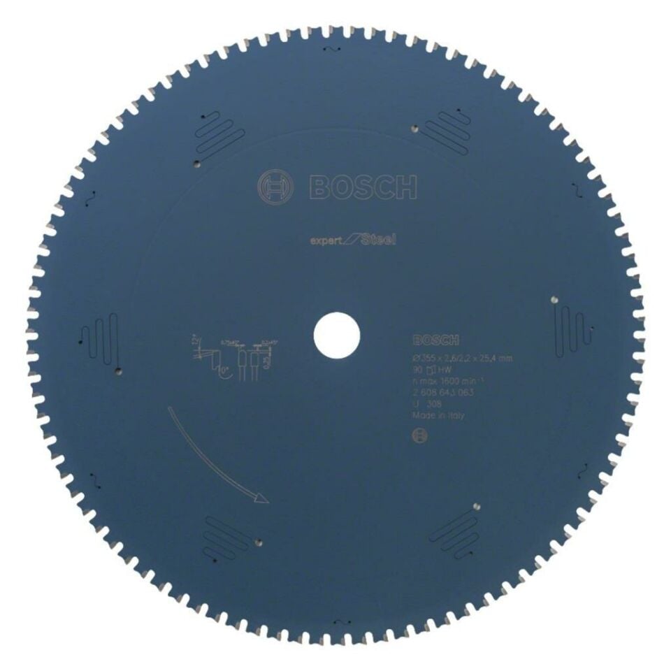 Bosch Expert For Steel 355 x 25.40mm 90 Diş Daire Testere Bıçağı 2608643063
