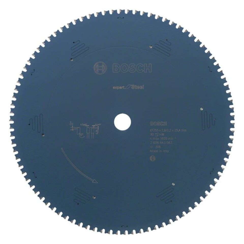 Bosch Expert For Steel 355 x 25.40mm 90 Diş Daire Testere Bıçağı 2608643063