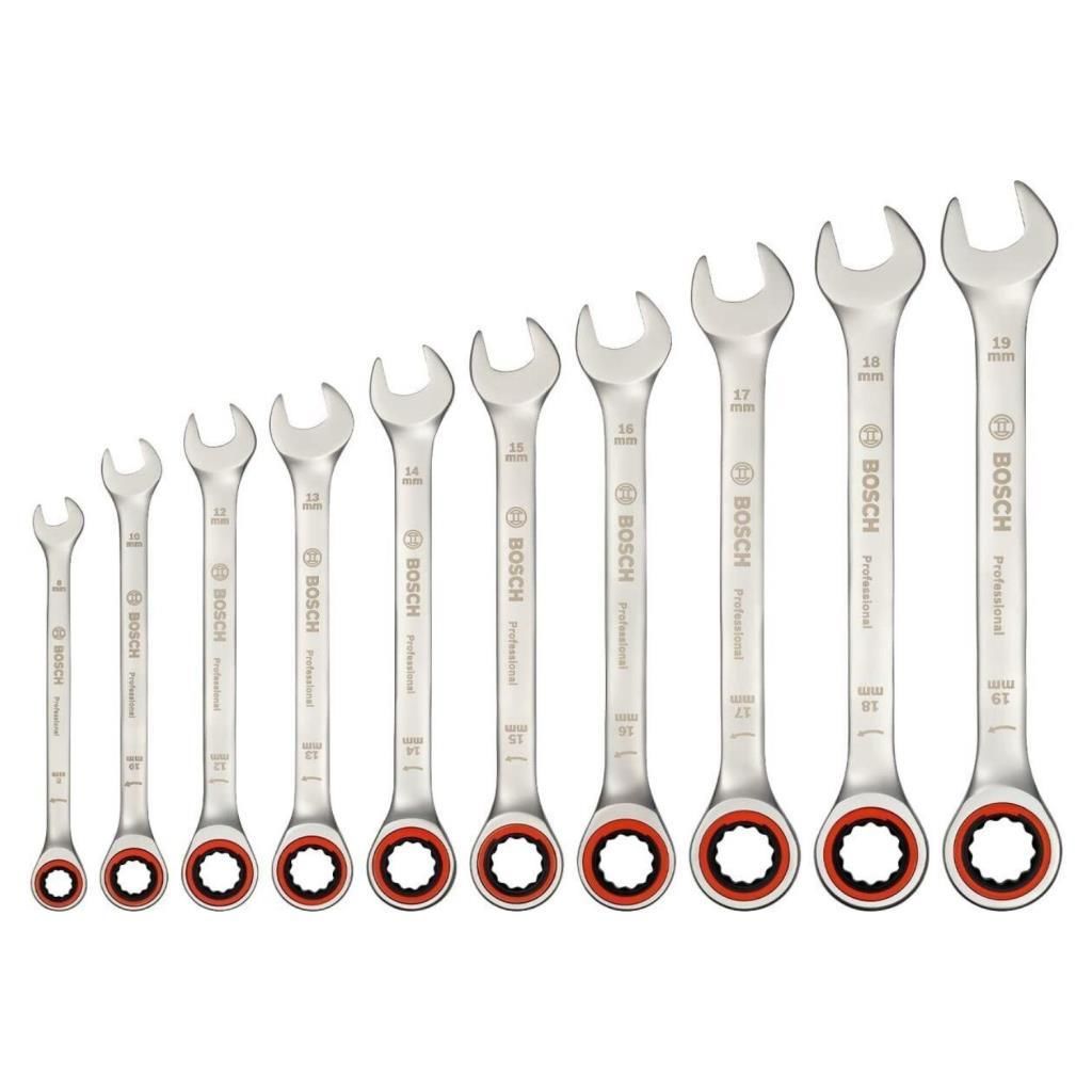 Bosch Professional Cırcır Anahtar Seti 10 Parça (8,10,12,13,14,15,16,17,18,19) 1600A02AU0