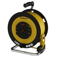 STANLEY ST-P-2515 IP44 4 SOKETLİ 25 METRE MAKARALI KABLO / 3X1,5MM SARI KABLO