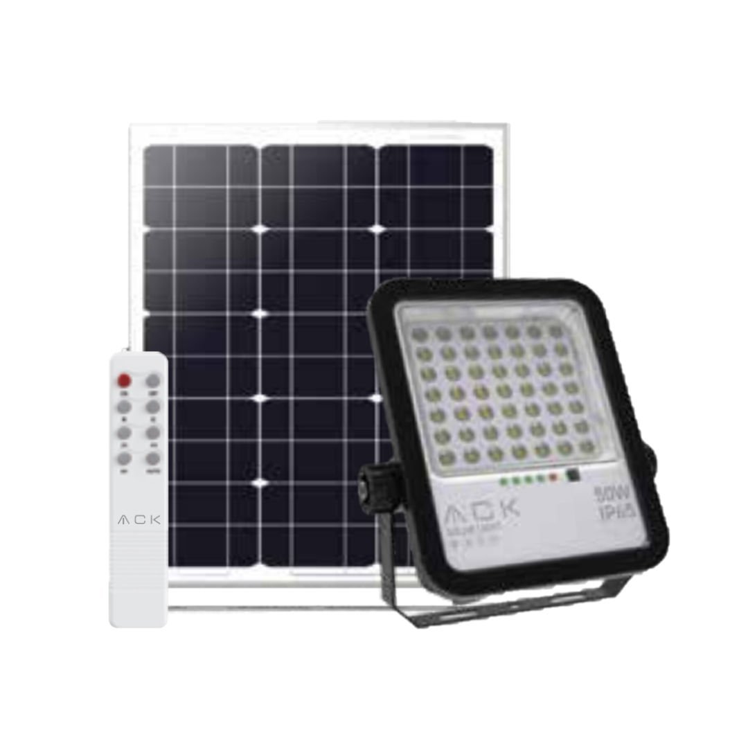 ACK 50W 6500K 550LM 90° SİYAH SOLAR LED PROJEKTÖR