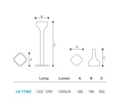 LED Bahçe Armatürü-Bollard 50 cm LH17402