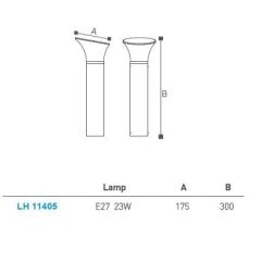 Bahçe Armatürü - Bollard 30cm LH-11405