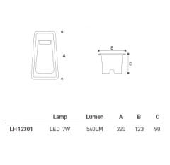 LED Merdiven-Duvar Gömme Aplik LH-13301