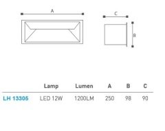 LED Merdiven -Duvar Gömme Aplik LH-13305