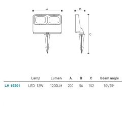 LED Cephe ve Kazıklı Ağaç Spotu Projektör LH-15301