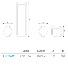 LED Bahçe Armatürü - Bollard 50cm LH-16402