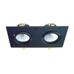 ACK 2x30W LED SPOT ARMATUR İKİLİ KARE 6500K SİYAH