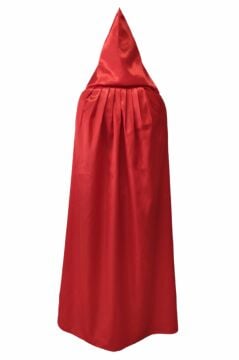 Kırmızı Renkli Kapüşonlu Pelerin