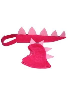 Dinozor Kostüm Set Fuşya | Dinozor Kuyruk Başlık Set Fuşya