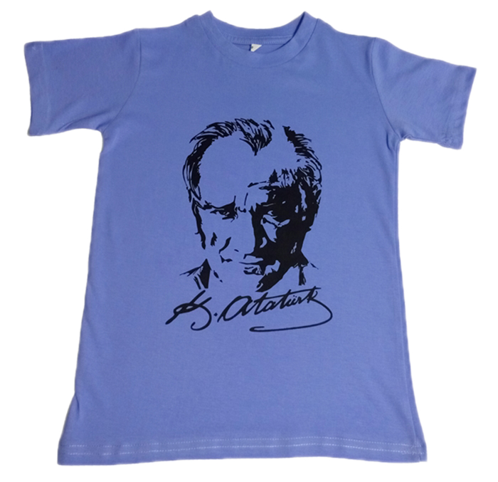 Atatürk Baskılı Tişört 6-7 Yaş - Mavi