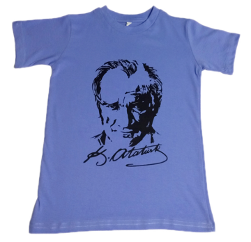 Atatürk Baskılı Tişört 6-7 Yaş - Mavi