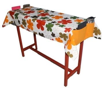 Çift Kişilik Sıra Örtüsü Papatya Desenli (Pamuklu-Cepli)