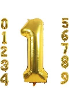 1 Yaş Doğum Günü Parti Kutlama Rakam Folyo Balon Altın Renk 36 Cm 16 Inç