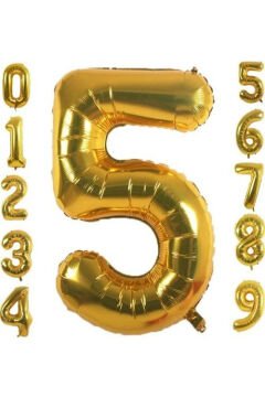 5 Yaş Doğum Günü Parti Kutlama Rakam Folyo Balon Altın Renk 36 Cm 16 Inç