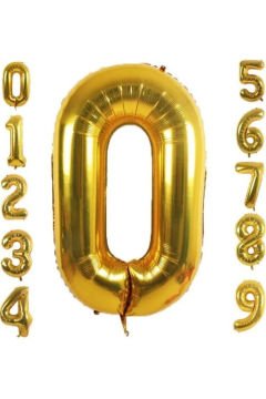 0 Yaş Doğum Günü Parti Kutlama Rakam Folyo Balon Altın Renk 36 Cm 16 Inç