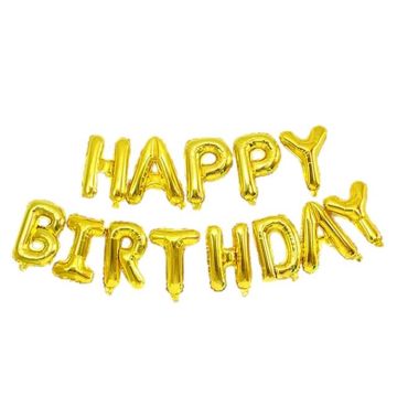 Happy Birthday Folyo Balon Set Gold