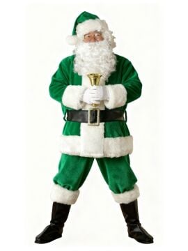 Yeşil Noel Baba Kostümü Yetişkin