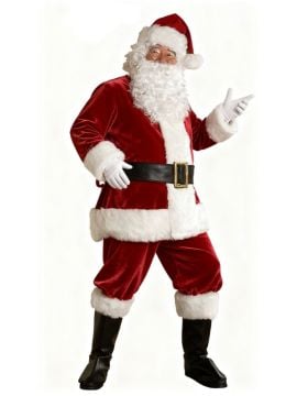 Yetişkin Noel Baba Kostümü Lüks Kadife