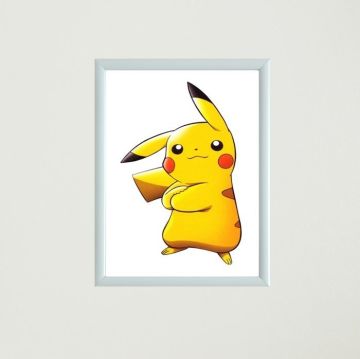 Sevimli Pikachu Çerçeveli Poster Tablo