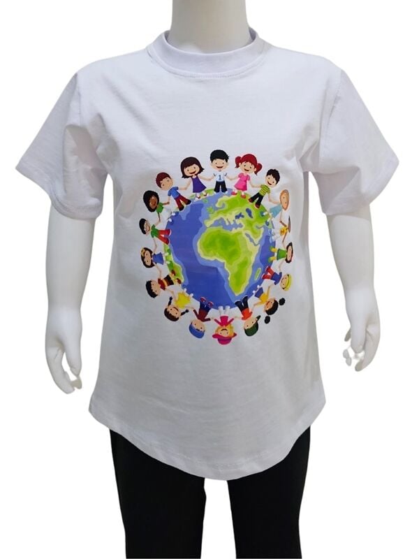 Dünya Çocukları Baskılı Tişört