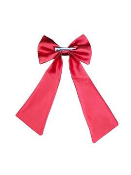 Ay Yıldız Atatürk İmzalı Fiyonklu Kırmızı Saç Tokası