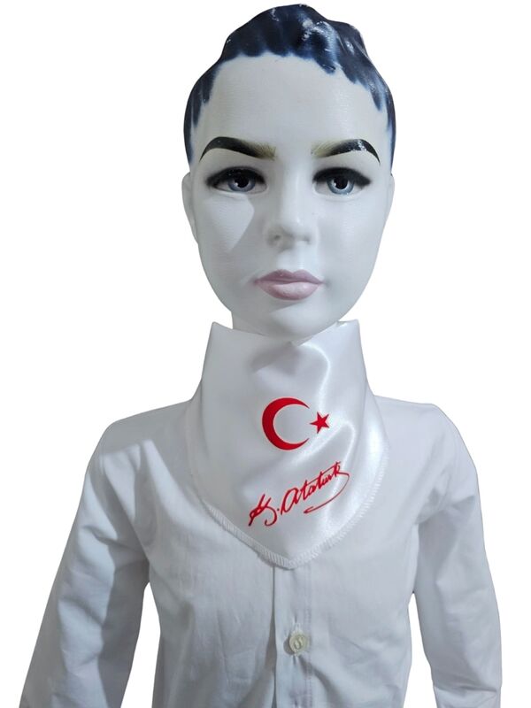 Ay Yıldızlı Atatürk İmzalı Fular