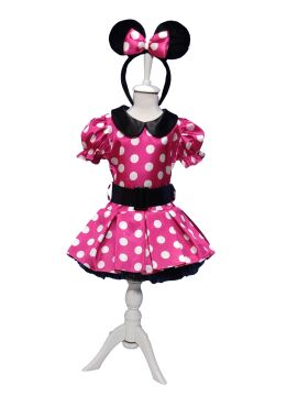 Minnie Mouse Elbise Pembe 10-11 Yaş