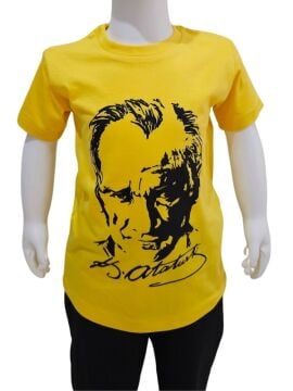 Atatürk Baskılı Sarı Tişört