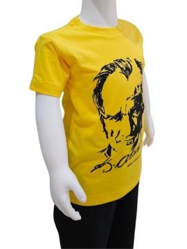 Atatürk Baskılı Sarı Tişört