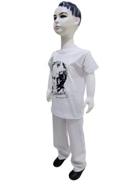Atatürk Baskılı Beyaz Tişört Pantolon Takım