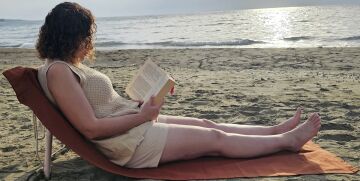 Askılı Portatif Şezlong Kiremit Rengi | Sırt Dayanaklı Katlanır Plaj ve Piknik Örtüsü