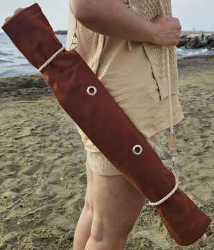 Askılı Portatif Şezlong Kiremit Rengi | Sırt Dayanaklı Katlanır Plaj ve Piknik Örtüsü