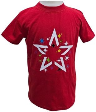 Yıldız Desenli Kırmızı Tişört