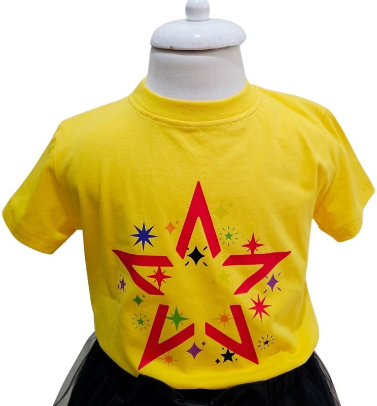 Yıldız Desenli Sarı Tişört