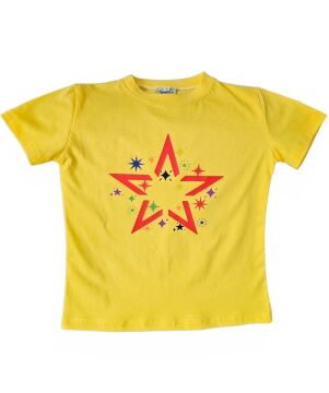 Yıldız Desenli Sarı Tişört
