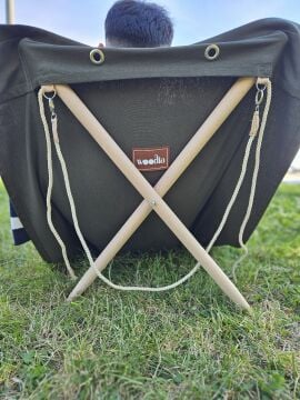 Portatif Şezlong Haki Renk | Arkalıklı Katlanır Plaj ve Piknik Örtüsü