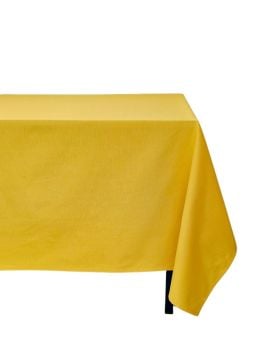 Sarı Renkli Pamuklu Dertsiz Duck Kumaş Masa Örtüsü