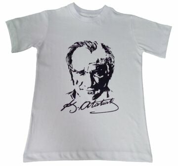 Atatürk Baskılı Tişört 6-7 Yaş - Mavi