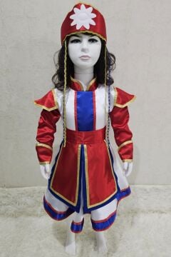 Moğolistan  Kostümü Kız Çocuk | Moğol Kız Çocuk Kıyafeti