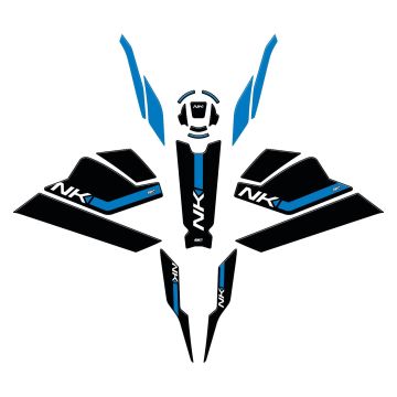 GP Kompozit CF Moto 250 NK 2023-2024 Uyumlu Full Pad Seti Mavi
