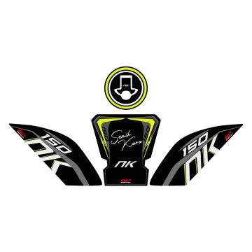 GP Kişiye Özel CF Moto 150 NK 2016-2022 Uyumlu Tank Pad Seti Siyah-Sarı